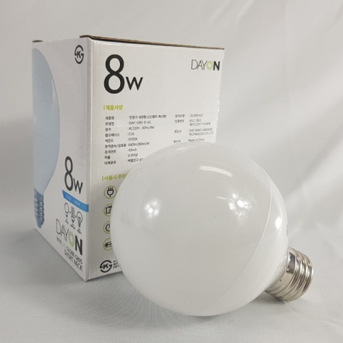 LED램프 8W 볼전구 (주광색/전구색)